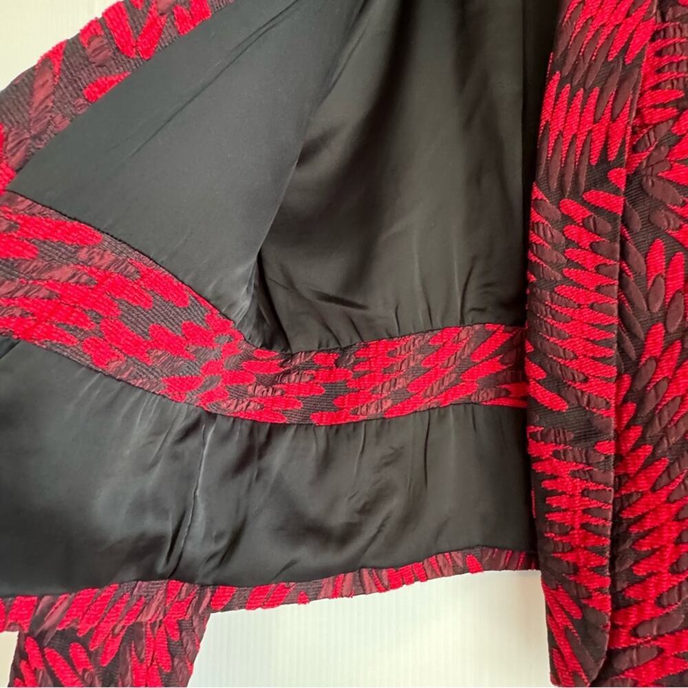 Alice + Olivia Joella blazer short length long sleeve red and black size small - Picture 4 of 9